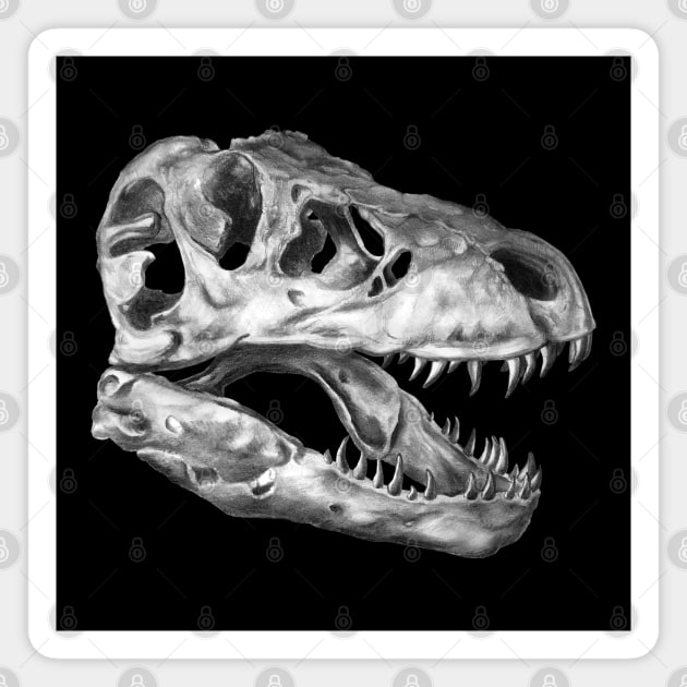 Tyrannosaurus Skull Magnet by LilianaTikage